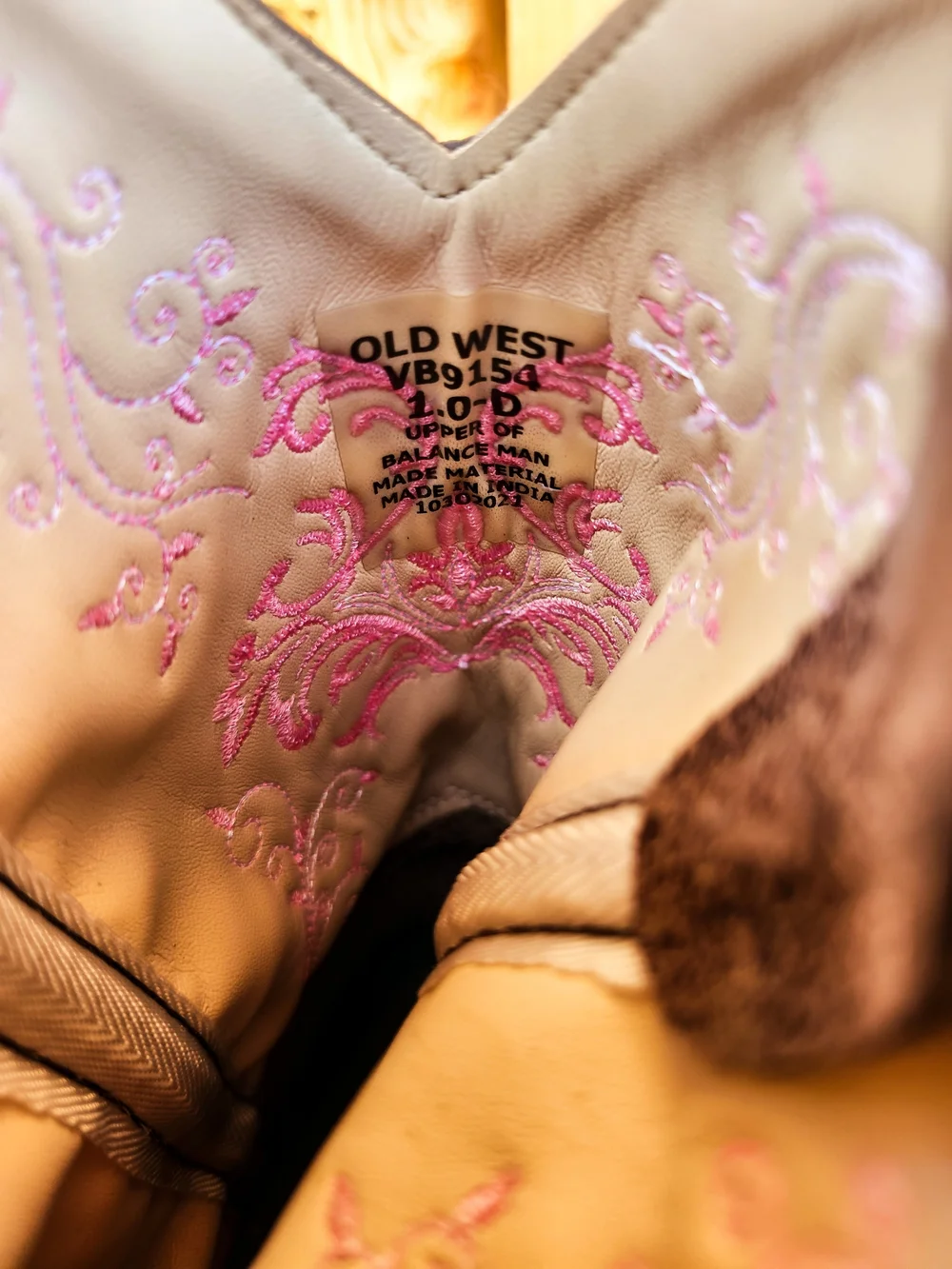 Old West Girls Pink Embroidered Western Cowboy Boots Size 1D Youth